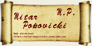 Mitar Popovicki vizit kartica